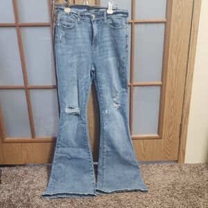 Judy Blue Light Blue Distressed Flare Fit Jeans